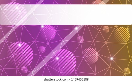 Decorative background with triangles, line, circle, space for text. Bright background for poster, banner, flyer. Vector illustration. Creative gradient color