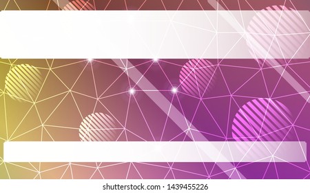 Decorative background with triangles, line, circle, space for text. Bright background for poster, banner, flyer. Vector illustration. Creative gradient color