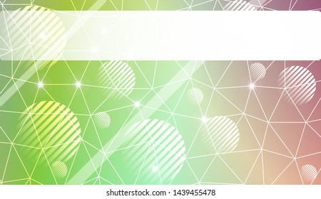 Decorative background with triangles, line, circle, space for text. Bright background for poster, banner, flyer. Vector illustration. Creative gradient color