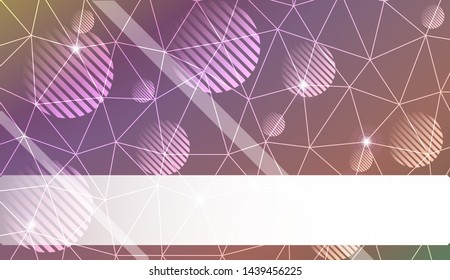 Decorative background with triangles, line, circle, space for text. Bright background for poster, banner, flyer. Vector illustration. Creative gradient color
