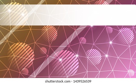 Decorative background with triangles, line, circle, space for text. Bright background for poster, banner, flyer. Vector illustration. Creative gradient color