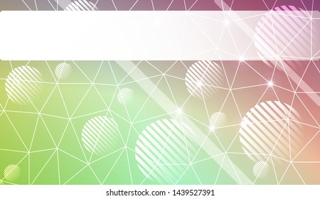 Decorative background with triangles, line, circle, space for text. Bright background for poster, banner, flyer. Vector illustration. Creative gradient color