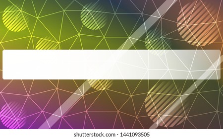 Decorative background with triangles, line, circle, space for text. Bright background for poster, banner, flyer. Vector illustration. Creative gradient color