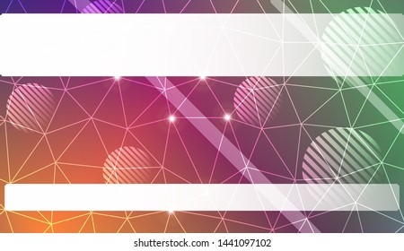 Decorative background with triangles, line, circle, space for text. Bright background for poster, banner, flyer. Vector illustration. Creative gradient color