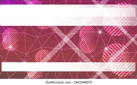 Decorative background with triangles, line, circle, space for text. Bright background for poster, banner, flyer. Vector illustration. Creative gradient color