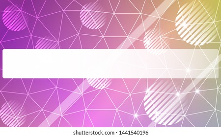 Decorative background with triangles, line, circle, space for text. Bright background for poster, banner, flyer. Vector illustration. Creative gradient color