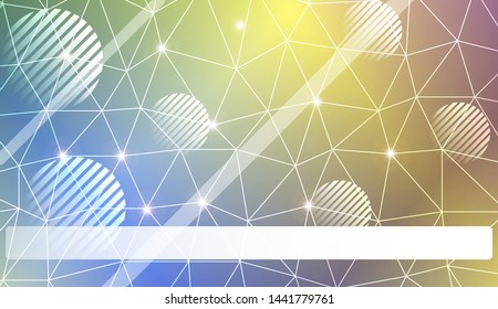 Decorative background with triangles, line, circle, space for text. Bright background for poster, banner, flyer. Vector illustration. Creative gradient color