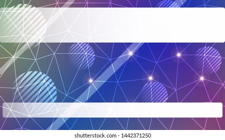 Decorative background with triangles, line, circle, space for text. Bright background for poster, banner, flyer. Vector illustration. Creative gradient color