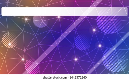 Decorative background with triangles, line, circle, space for text. Bright background for poster, banner, flyer. Vector illustration. Creative gradient color