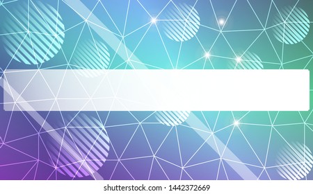 Decorative background with triangles, line, circle, space for text. Bright background for poster, banner, flyer. Vector illustration. Creative gradient color