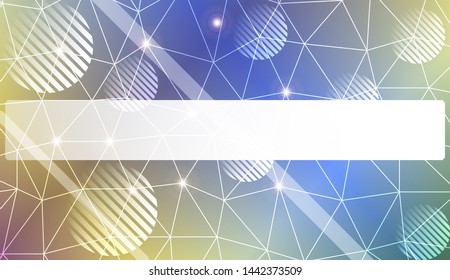 Decorative background with triangles, line, circle, space for text. Bright background for poster, banner, flyer. Vector illustration. Creative gradient color