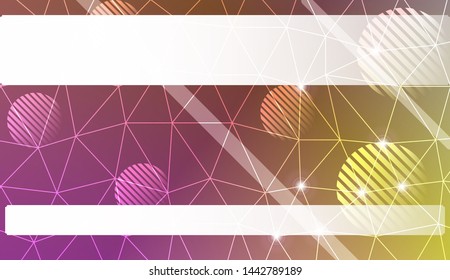 Decorative background with triangles, line, circle, space for text. Bright background for poster, banner, flyer. Vector illustration. Creative gradient color