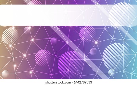 Decorative background with triangles, line, circle, space for text. Bright background for poster, banner, flyer. Vector illustration. Creative gradient color