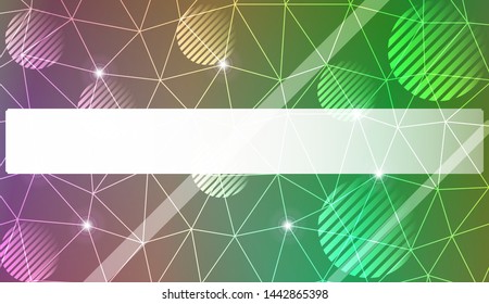 Decorative background with triangles, line, circle, space for text. Bright background for poster, banner, flyer. Vector illustration. Creative gradient color