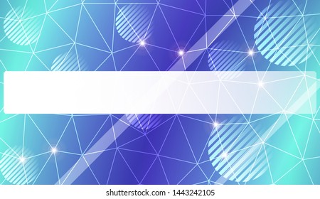 Decorative background with triangles, line, circle, space for text. Bright background for poster, banner, flyer. Vector illustration. Creative gradient color