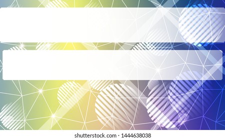 Decorative background with triangles, line, circle, space for text. Bright background for poster, banner, flyer. Vector illustration. Creative gradient color