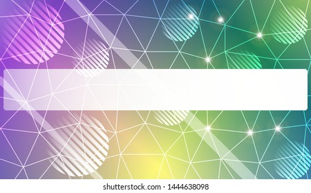 Decorative background with triangles, line, circle, space for text. Bright background for poster, banner, flyer. Vector illustration. Creative gradient color