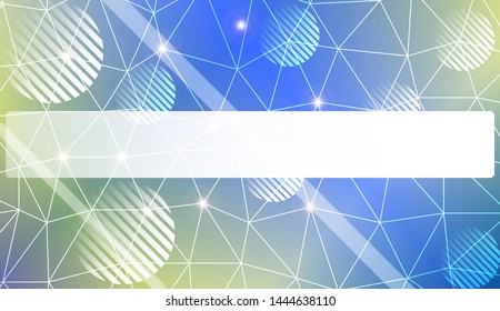 Decorative background with triangles, line, circle, space for text. Bright background for poster, banner, flyer. Vector illustration. Creative gradient color