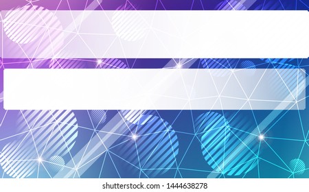 Decorative background with triangles, line, circle, space for text. Bright background for poster, banner, flyer. Vector illustration. Creative gradient color