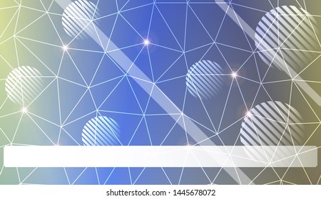 Decorative background with triangles, line, circle, space for text. Bright background for poster, banner, flyer. Vector illustration. Creative gradient color