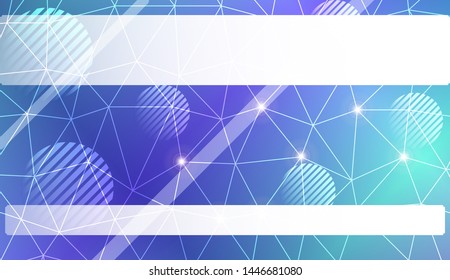 Decorative background with triangles, line, circle, space for text. Bright background for poster, banner, flyer. Vector illustration. Creative gradient color