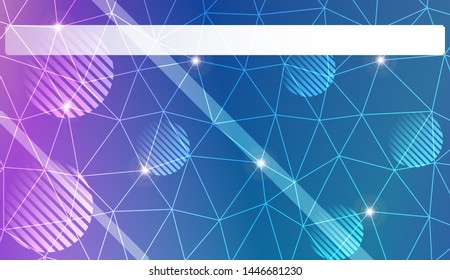 Decorative background with triangles, line, circle, space for text. Bright background for poster, banner, flyer. Vector illustration. Creative gradient color