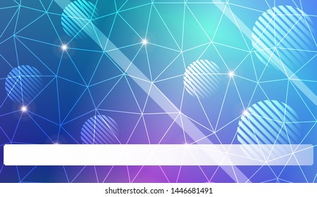 Decorative background with triangles, line, circle, space for text. Bright background for poster, banner, flyer. Vector illustration. Creative gradient color