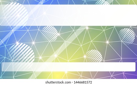 Decorative background with triangles, line, circle, space for text. Bright background for poster, banner, flyer. Vector illustration. Creative gradient color