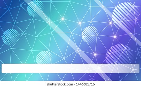Decorative background with triangles, line, circle, space for text. Bright background for poster, banner, flyer. Vector illustration. Creative gradient color