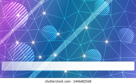 Decorative background with triangles, line, circle, space for text. Bright background for poster, banner, flyer. Vector illustration. Creative gradient color