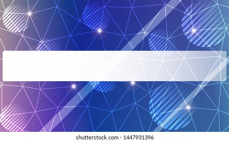 Decorative background with triangles, line, circle, space for text. Bright background for poster, banner, flyer. Vector illustration. Creative gradient color