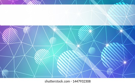 Decorative background with triangles, line, circle, space for text. Bright background for poster, banner, flyer. Vector illustration. Creative gradient color