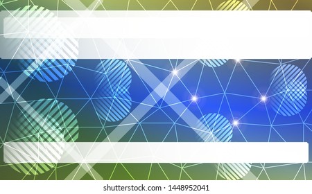 Decorative background with triangles, line, circle, space for text. Bright background for poster, banner, flyer. Vector illustration. Creative gradient color