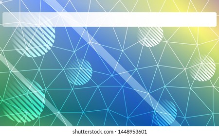 Decorative background with triangles, line, circle, space for text. Bright background for poster, banner, flyer. Vector illustration. Creative gradient color