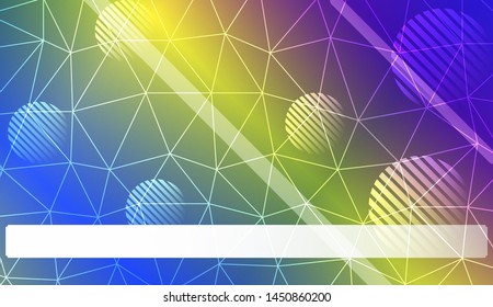 Decorative background with triangles, line, circle, space for text. Bright background for poster, banner, flyer. Vector illustration. Creative gradient color