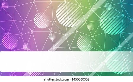 Decorative background with triangles, line, circle, space for text. Bright background for poster, banner, flyer. Vector illustration. Creative gradient color