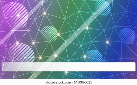 Decorative background with triangles, line, circle, space for text. Bright background for poster, banner, flyer. Vector illustration. Creative gradient color