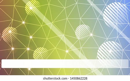 Decorative background with triangles, line, circle, space for text. Bright background for poster, banner, flyer. Vector illustration. Creative gradient color