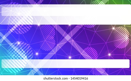 Decorative background with triangles, line, circle, space for text. Bright background for poster, banner, flyer. Vector illustration. Creative gradient color