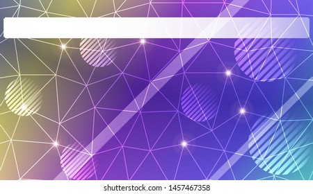 Decorative background with triangles, line, circle, space for text. Bright background for poster, banner, flyer. Vector illustration. Creative gradient color