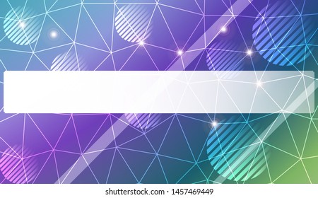 Decorative background with triangles, line, circle, space for text. Bright background for poster, banner, flyer. Vector illustration. Creative gradient color