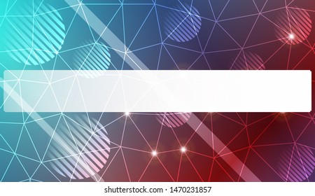 Decorative background with triangles, line, circle, space for text. Bright background for poster, banner, flyer. Vector illustration. Creative gradient color