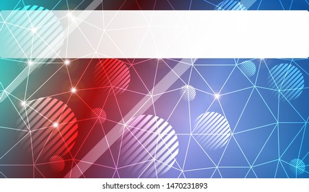 Decorative background with triangles, line, circle, space for text. Bright background for poster, banner, flyer. Vector illustration. Creative gradient color