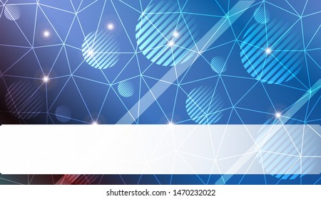 Decorative background with triangles, line, circle, space for text. Bright background for poster, banner, flyer. Vector illustration. Creative gradient color