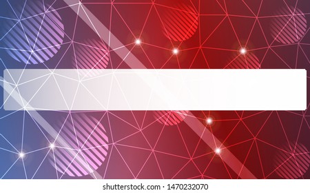 Decorative background with triangles, line, circle, space for text. Bright background for poster, banner, flyer. Vector illustration. Creative gradient color