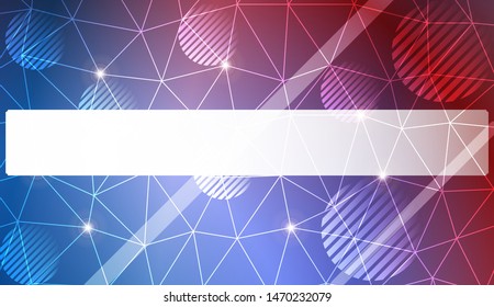 Decorative background with triangles, line, circle, space for text. Bright background for poster, banner, flyer. Vector illustration. Creative gradient color