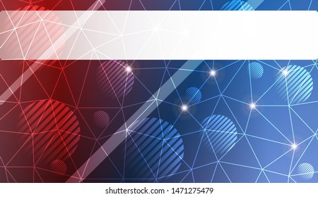 Decorative background with triangles, line, circle, space for text. Bright background for poster, banner, flyer. Vector illustration. Creative gradient color