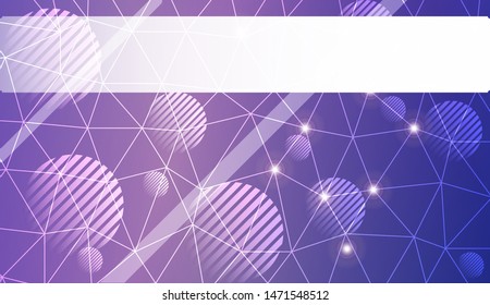 Decorative background with triangles, line, circle, space for text. Bright background for poster, banner, flyer. Vector illustration. Creative gradient color