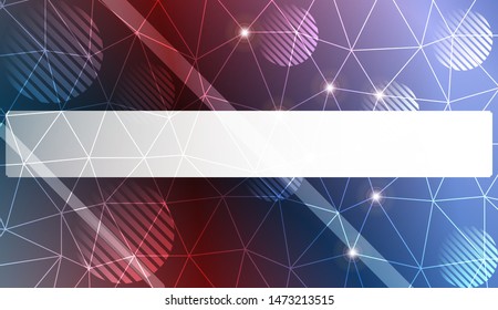 Decorative background with triangles, line, circle, space for text. Bright background for poster, banner, flyer. Vector illustration. Creative gradient color