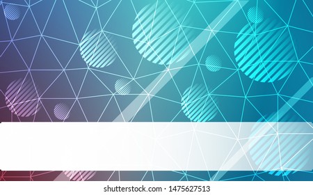 Decorative background with triangles, line, circle, space for text. Bright background for poster, banner, flyer. Vector illustration. Creative gradient color